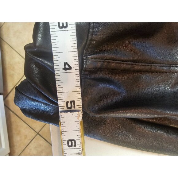 Madden NYC Faux Leather Cargo Jogger Size Small Pull on Black - Picture 5 of 7